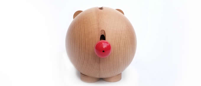 Wood Hippo Coin Bank Money Saving Box