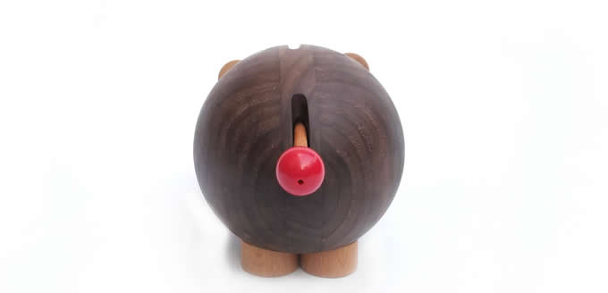 Wood Hippo Coin Bank Money Saving Box