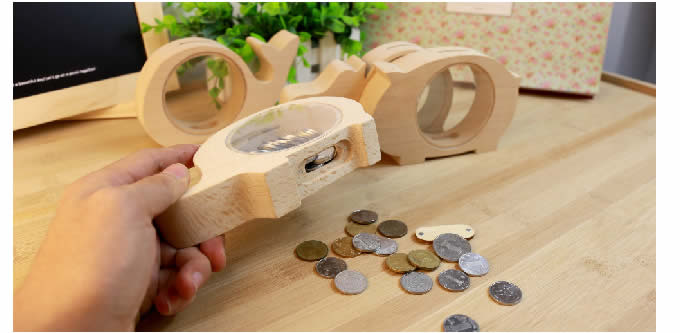 Wood Love Animal  Piggy Bank