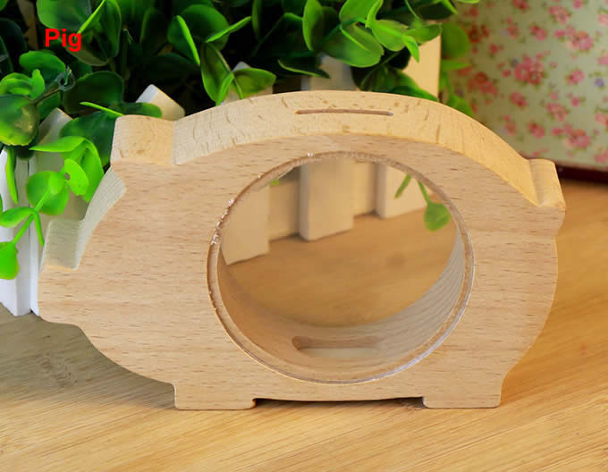 Wood Love Animal  Piggy Bank