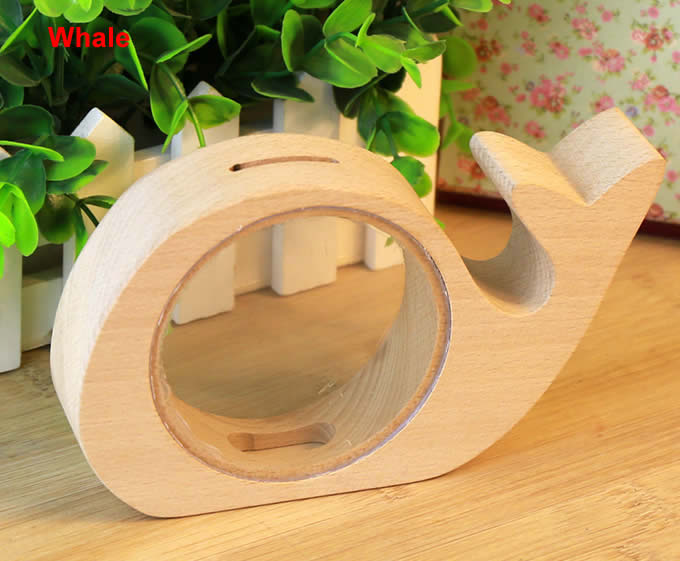 Wood Love Animal  Piggy Bank