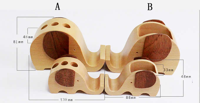 Wooden Elephant Shape Pen Cup/Pen Holder Desk Organizer with Cell Phone Stand