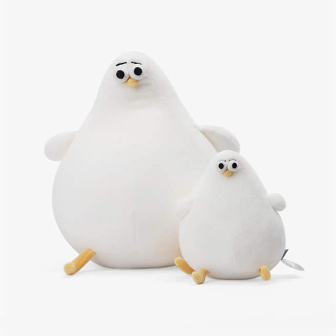 Fun White Cartoon Fat Seagull Plush Pillow Doll Toy