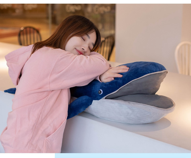 Blue Whale Plush Throw Pillow,Children Holiday Gifts, Room Decoration