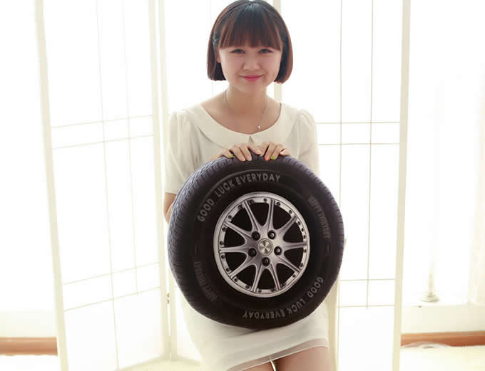  3D Tire Shaped Pillow Cushion 