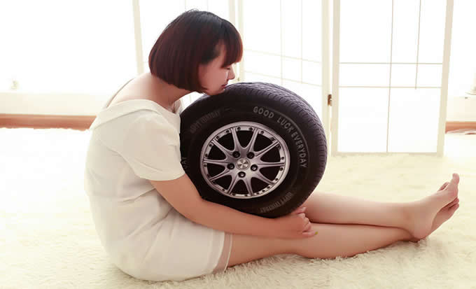  3D Tire Shaped Pillow Cushion 