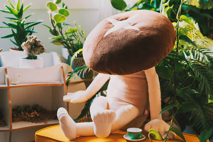  Cartoon Mushroom Plush Doll Back Cushion 