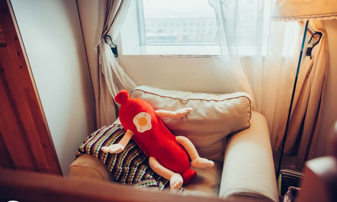 Cartoon Sausage Plush Doll Back Cushion  