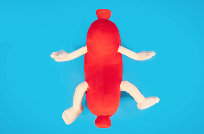 Cartoon Sausage Plush Doll Back Cushion  