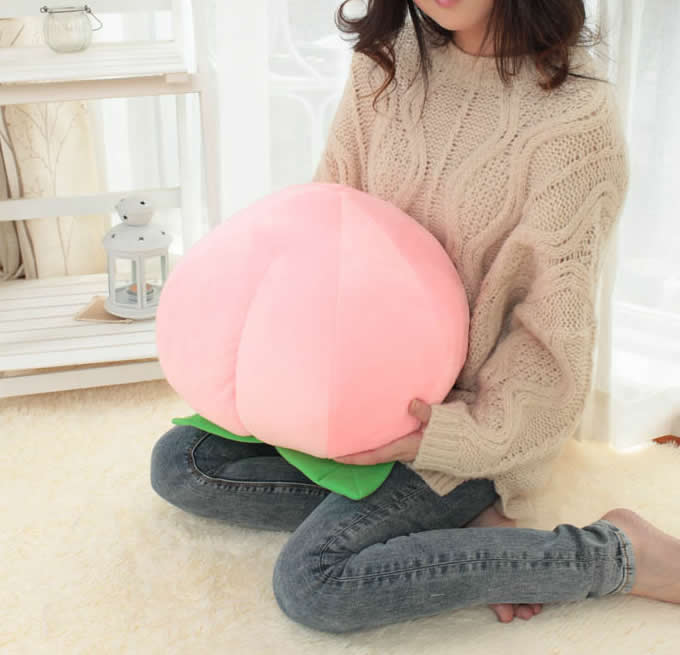  Peach Shaped Cushion Throw Pillow 