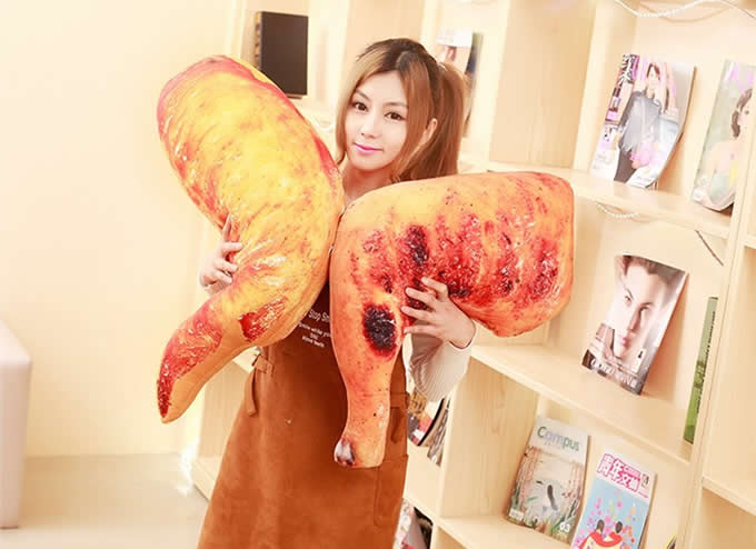 Roast Chicken Leg Duck Leg Chicken Wing  Plush Toys Funny Throw Pillow 